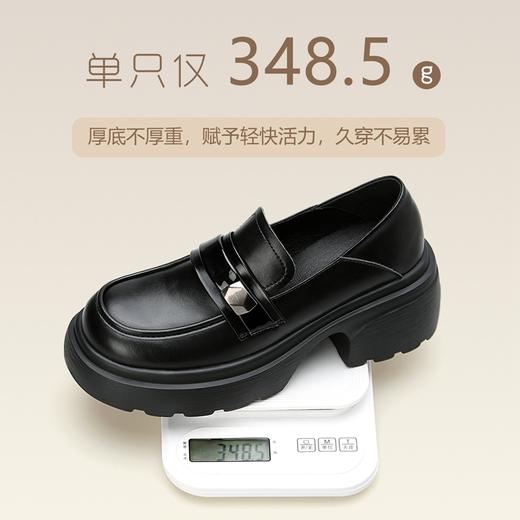 ZHR则则时尚亮面厚底乐福鞋女鞋2024春季新款休闲两穿百搭小皮鞋 商品图10
