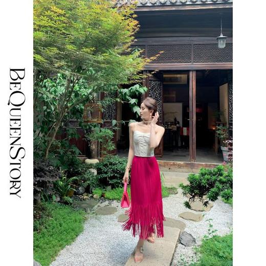 BeQueenStory【娇艳欲滴】蕾丝拼接设计感小众潮流百搭短款修身吊带 商品图2