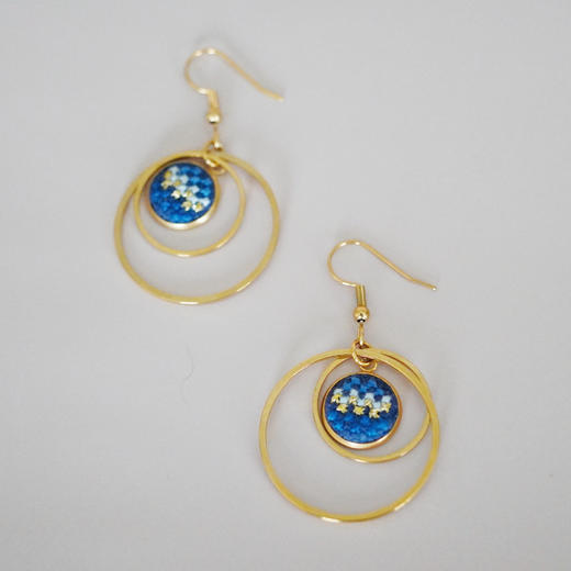 心艺手作：皇冠金“努苏姆”系列耳环 Crown Gold Nuusum Earrings in Blue/Pink/Teal 商品图9