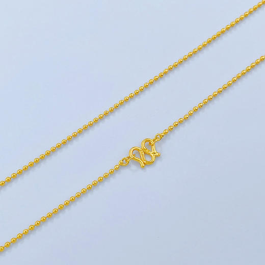 足金999.99 五9黄金圆珠链项链珠仔链(AFWJ050XL00006)补差价）预售产品下单后不退款不退货不换货不补差价 商品图1
