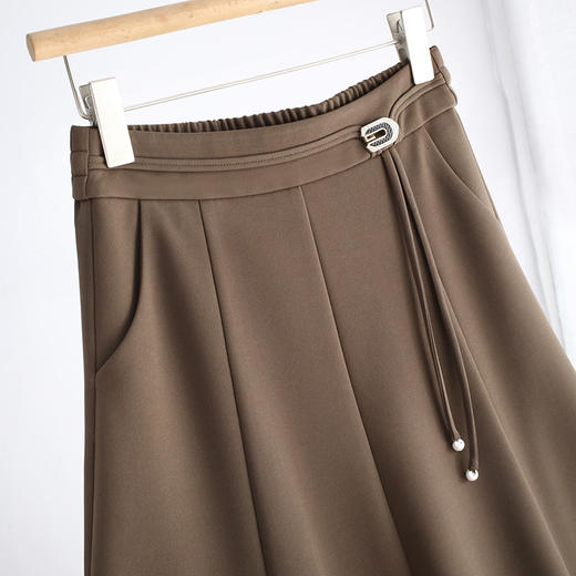 系带流苏春款后腰松紧中长款垂感修身显瘦半身裙MYX-2908 商品图3