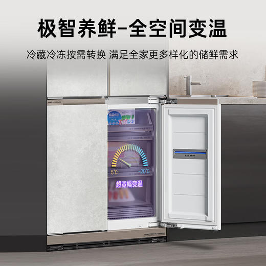 清水岩-卡萨帝501升原创平嵌十字四开门嵌入式白色家用一级能效超薄电冰箱BCD-501WGCTDM4GDU1 商品图3