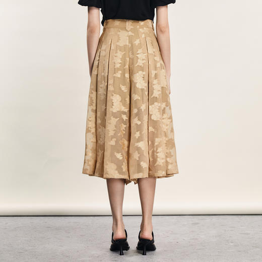 谜底七分阔腿裤女2024年夏季新品复古优雅浪漫提花裤子242MK0540 商品图2