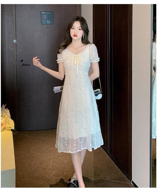 【YJ商品推广】6988#仙女蕾丝雪纺显瘦连衣裙 商品图2