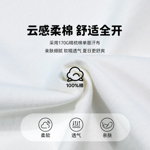 迪士尼纯棉吸汗透气24夏款米奇印花小白T男童短袖T恤夏儿童t恤ZD2DS016 商品图5