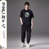 PINLI品立新中式2024夏季新款熊猫烫钻短袖T恤男士中国风休闲上衣BG242111023 商品缩略图0