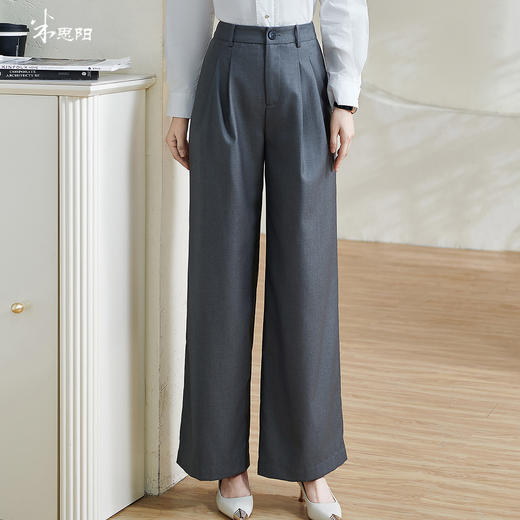 剩XL/XXL 米思阳2026春季新款通勤ol风宽松休闲裤高腰气质小个子西裤女0677 商品图0