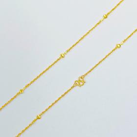 足金999.9 绞丝链间心形钥匙配件间款项链杂花链(AF010XL00041)补差价）补差价）预售产品下单后不退款不退货不换货不补差价