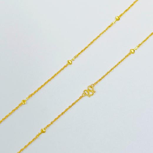 足金999.9 绞丝链间心形钥匙配件间款项链杂花链(AF010XL00041)补差价）补差价）预售产品下单后不退款不退货不换货不补差价 商品图0