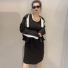 仓发1-1&GD拼色短款长袖外套搭无袖连衣裙套装40205（黑） 春季 401511032105 商品缩略图1