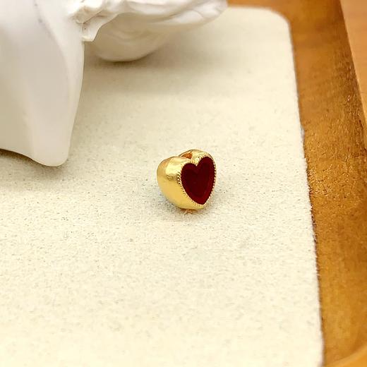 【限时7.5折】【定价黄金】足金 古法高温烧蓝空心双面爱心手串心形手串配件高温珐琅心形手串(AKGFSC00018)（预售产品下单后不退款不退货不换货不补差价） 商品图1