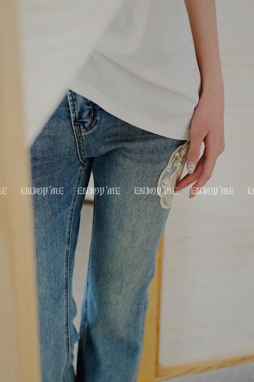 【门店同款】ENJOY春季中式刺绣阔腿裤 156999041 商品图3
