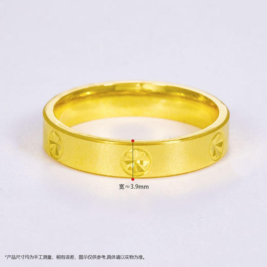 【限时克减150元】足金999.9 #小红书 【精品】实心螺丝纹米字车花（面宽约3.8-4.2mm）固口圈戒(OJZ00001)（预售产品下单后不退款不退货不换货不补差价 商品图2