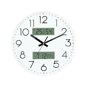 静音挂钟附液晶 泰瑟 30SW 白色