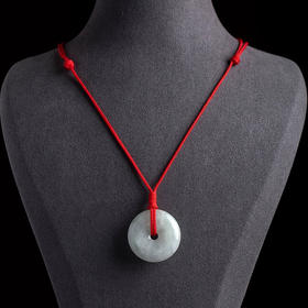 经典百搭翡翠平安扣玉坠项链吊坠配绳