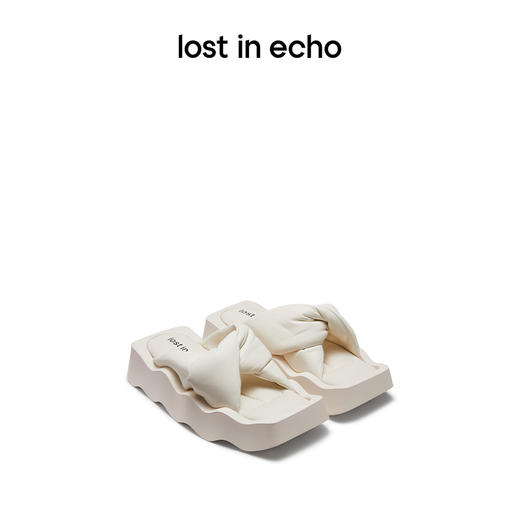 lost in echo2024春夏新品设计师品牌方头波浪底填充纽结沙发拖鞋 商品图0