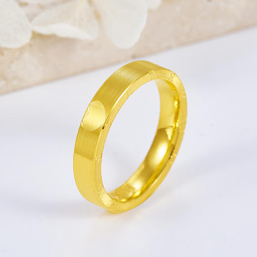 【限时克减150元】足金999.9 #小红书 【精品】实心CNC情约一生爱你一生时光数字戒指年轮戒指固口圈戒(OJZ00005)（预售产品下单后不退款不退货不换货不补差价 商品图1