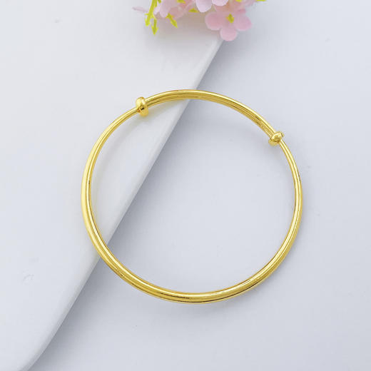 【限时克减150元元】足金999.9 (面宽约2.7-3.1mm)实心手镯光面推拉手镯光圈推拉手镯素圈推拉手镯圆管推拉手镯(HWSZ00002-02)预售产品下单后不退款不退货不换货不补差价） 商品图1