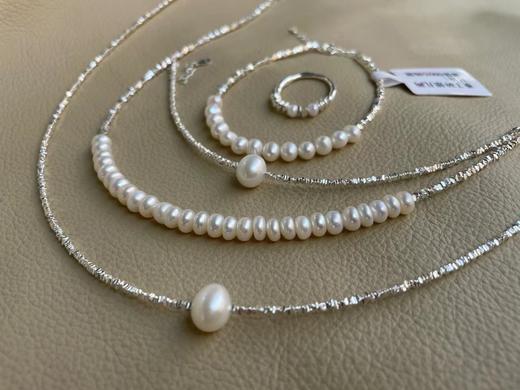 年后发！碎银子系列首饰！施华洛珍珠+925银！组合入！配套真的很绝很精致！！超费手工的碎银子，性价比超高~ 项链、手链都有首饰品 商品图4