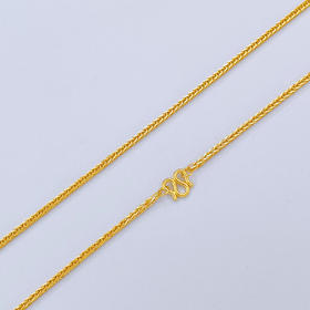 【限时克减128元】足金999.9 方肖邦链项链(XL00013-14)补差价）补差价）预售产品下单后不退款不退货不换货不补差价