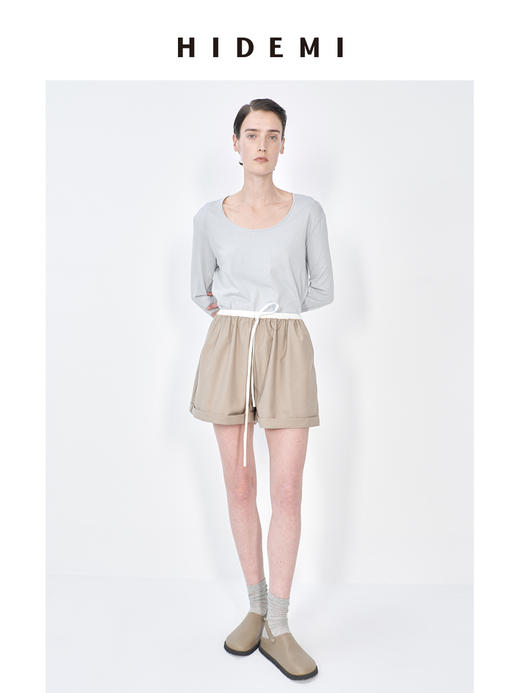 HIDEMI 云朵系极简大圆领柔软长袖T恤 商品图7