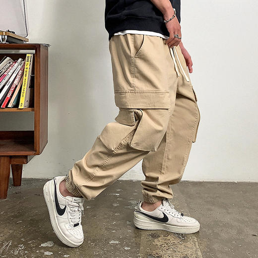 徐太浪美式拼接工装多口袋休闲裤男春季潮牌大码宽松直筒裤子长裤 商品图1
