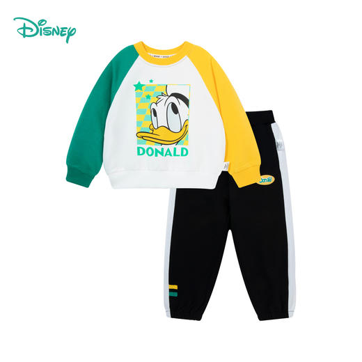 【唐老鸭印花撞色插肩袖】24春款男童套装运动休闲卫衣卫裤套装ZD1DT012 商品图7