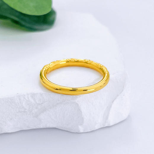 【限时克减150元】足金 3D硬金空心固口紫荆花圈戒樱花圈戒(V3DJZ00003)（预售产品下单后不退款不退货不换货不补差价） 商品图2