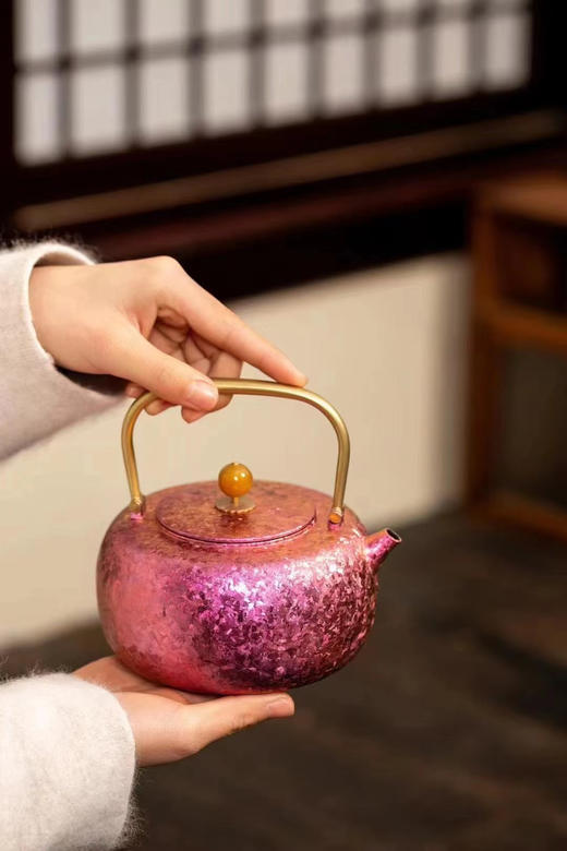 小满钛提梁壶绯红款烧水壶户外露营煮水壶 商品图0