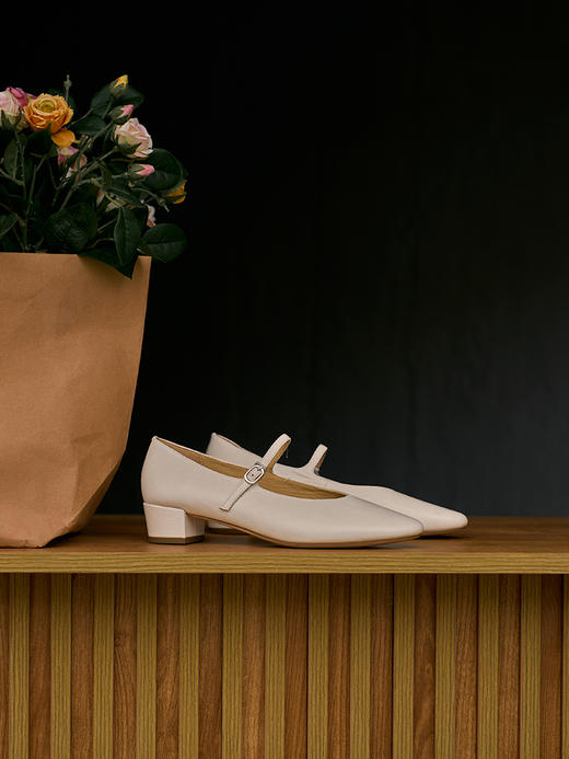 faytobe法式玛丽珍圆头单鞋羊皮25早春平底松弛感简约皮鞋 商品图3