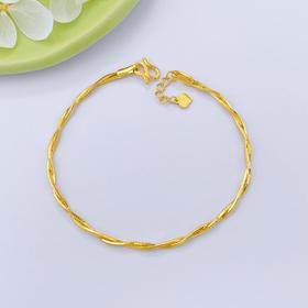 【限时克减150元】足金999.9 调节双层蛇骨链手链(AF040SL00066)（预售产品下单后不退款不退货不换货不补差价）