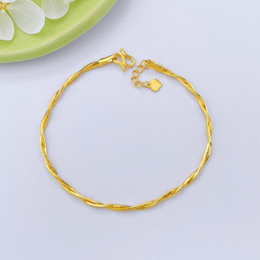 【限时克减150元】足金999.9 调节双层蛇骨链手链(AF040SL00066)（预售产品下单后不退款不退货不换货不补差价） 商品图0