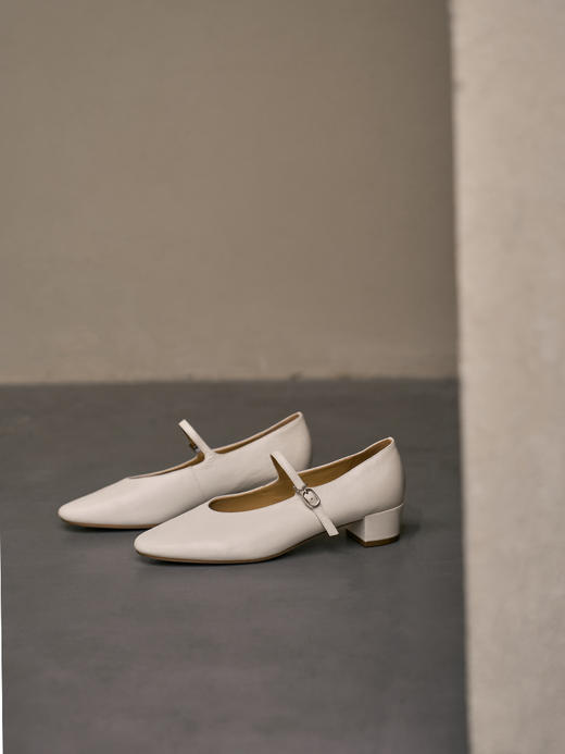 faytobe法式玛丽珍圆头单鞋羊皮25早春平底松弛感简约皮鞋 商品图1