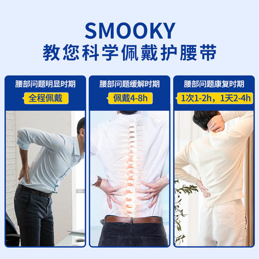 SMOOKY钢板支撑护腰带保暖腰带护男女腰部支撑腰托轻盈塑形护腰带 商品图3