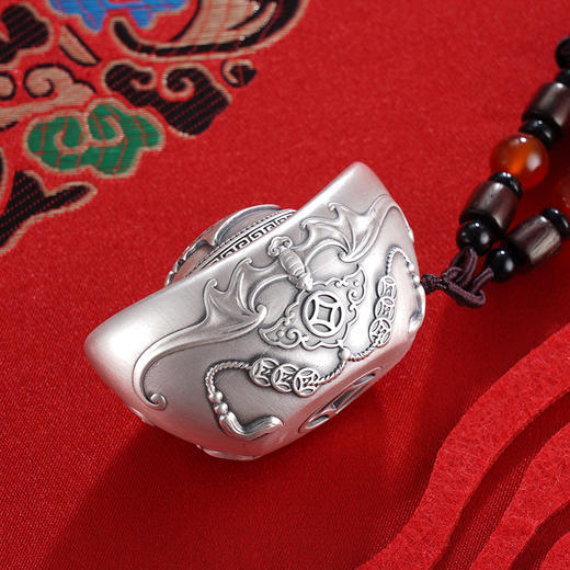 子佩集S999银【招财进宝】手把件【SBJ675】纯银元宝2403 商品图2