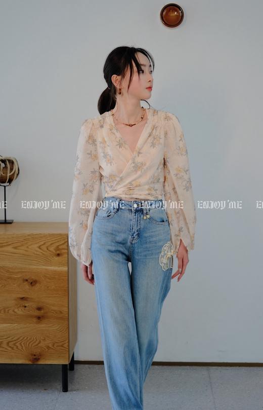 【门店同款】ENJOY春季印花系带上衣 157001028 商品图1