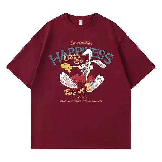 【69.9两件任选！】纯棉包领 卡通印花短袖t恤女夏季新款 成人T恤短袖宽松中长款休闲百搭上衣-QQ 商品图4