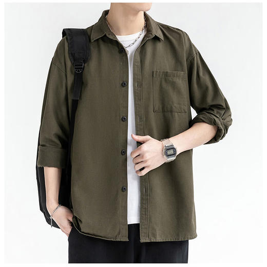 素色全棉 4色休闲百搭衬衫 商品图3