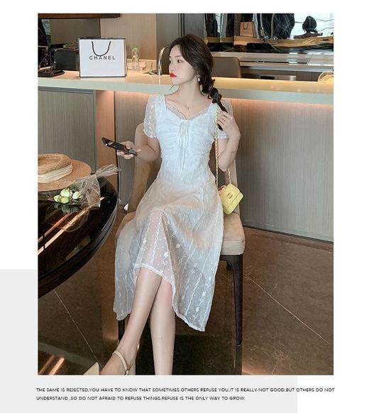 【YJ商品推广】6988#仙女蕾丝雪纺显瘦连衣裙 商品图1