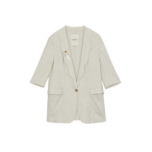 谜底一粒扣西服外套女2024年夏新品通勤风百搭宽松西装242MW0648 商品图4