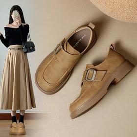 ZHR则则复古优雅英伦单鞋女2024春季新款时髦百搭舒适耐磨小皮鞋