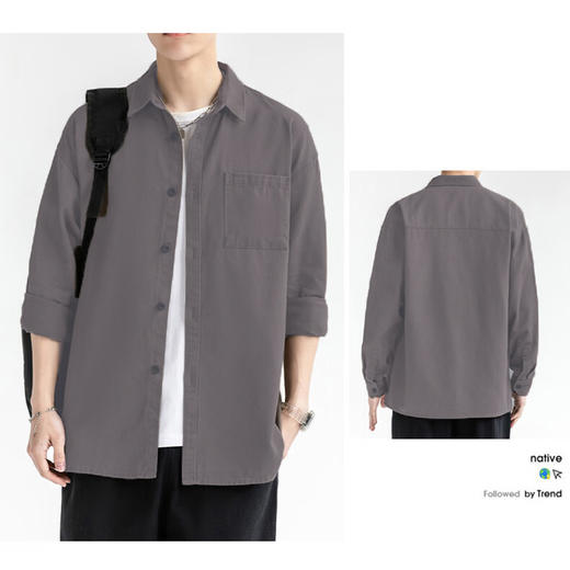 素色全棉 4色休闲百搭衬衫 商品图4