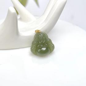 18K和田玉佛公约26*22mm吊坠