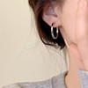 AC0018气质冷淡风简约银色耳环女素圈小众养耳洞耳圈个性时尚高级感耳饰 商品缩略图2