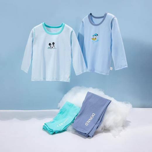 迪士尼冰氧棉24夏款男女童凉感套装家居服儿童睡衣长袖长裤空调服ZD1DT023
 商品图1