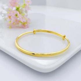 【限时克减150元元】足金999.9 (面宽约2.7-3.1mm)实心手镯光面推拉手镯光圈推拉手镯素圈推拉手镯圆管推拉手镯(HWSZ00002-02)预售产品下单后不退款不退货不换货不补差价）