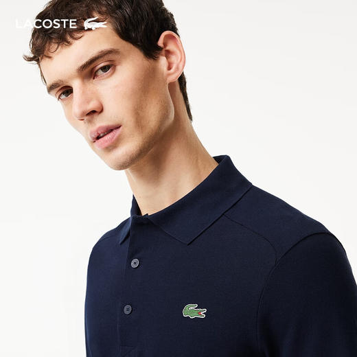 Lacoste法国鳄鱼男装新款纯色简约修身商务休闲短袖翻领Polo衫DH9309-10 商品图1