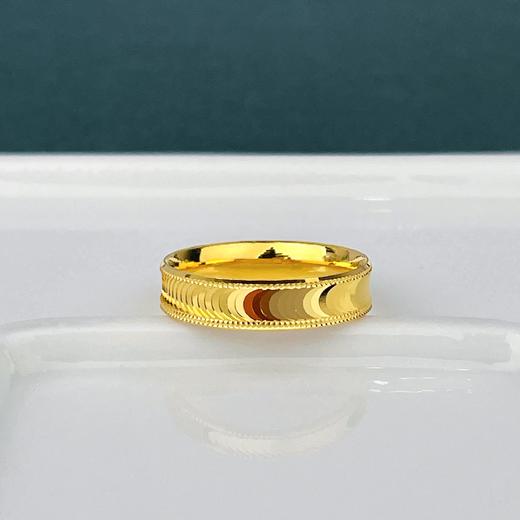 【限时克减150元】足金999.9 #小红书 亮镜金鱼鳞戒空心固口圈戒猫眼圈戒（面宽约3.5-4mm）(AF060JZ00013)（预售产品下单后不退款不退货不换货不补差价 商品图0