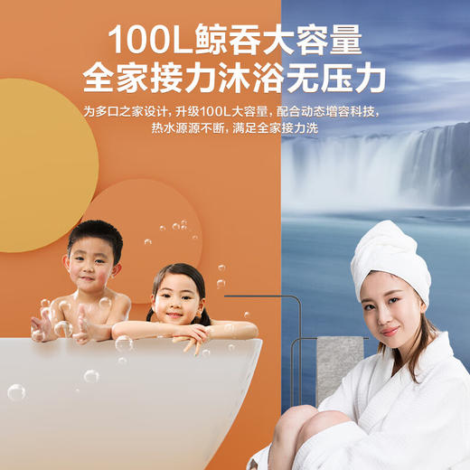海尔（Haier）100升家用电热水器 3300W抑垢净水洗水质监测宽屏大户型沐浴 ES100H-GA3(2AU1) 商品图2