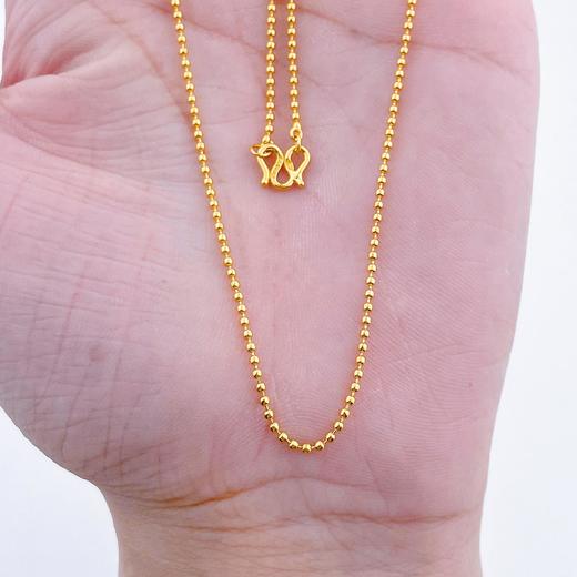 足金999.99 五9黄金圆珠链项链珠仔链(AFWJ050XL00006)补差价）预售产品下单后不退款不退货不换货不补差价 商品图2